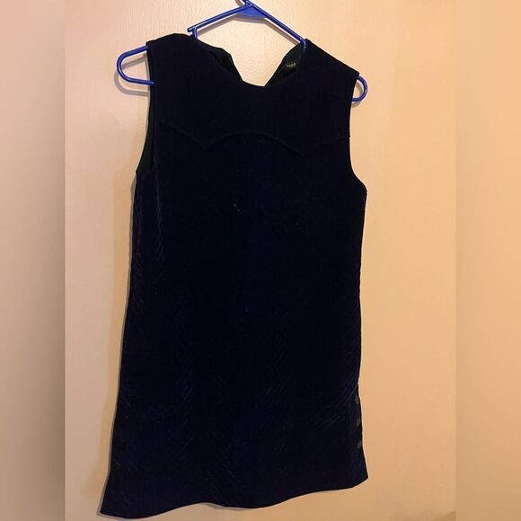Maje blue velvet suede dress 2 - Picture 1 of 9